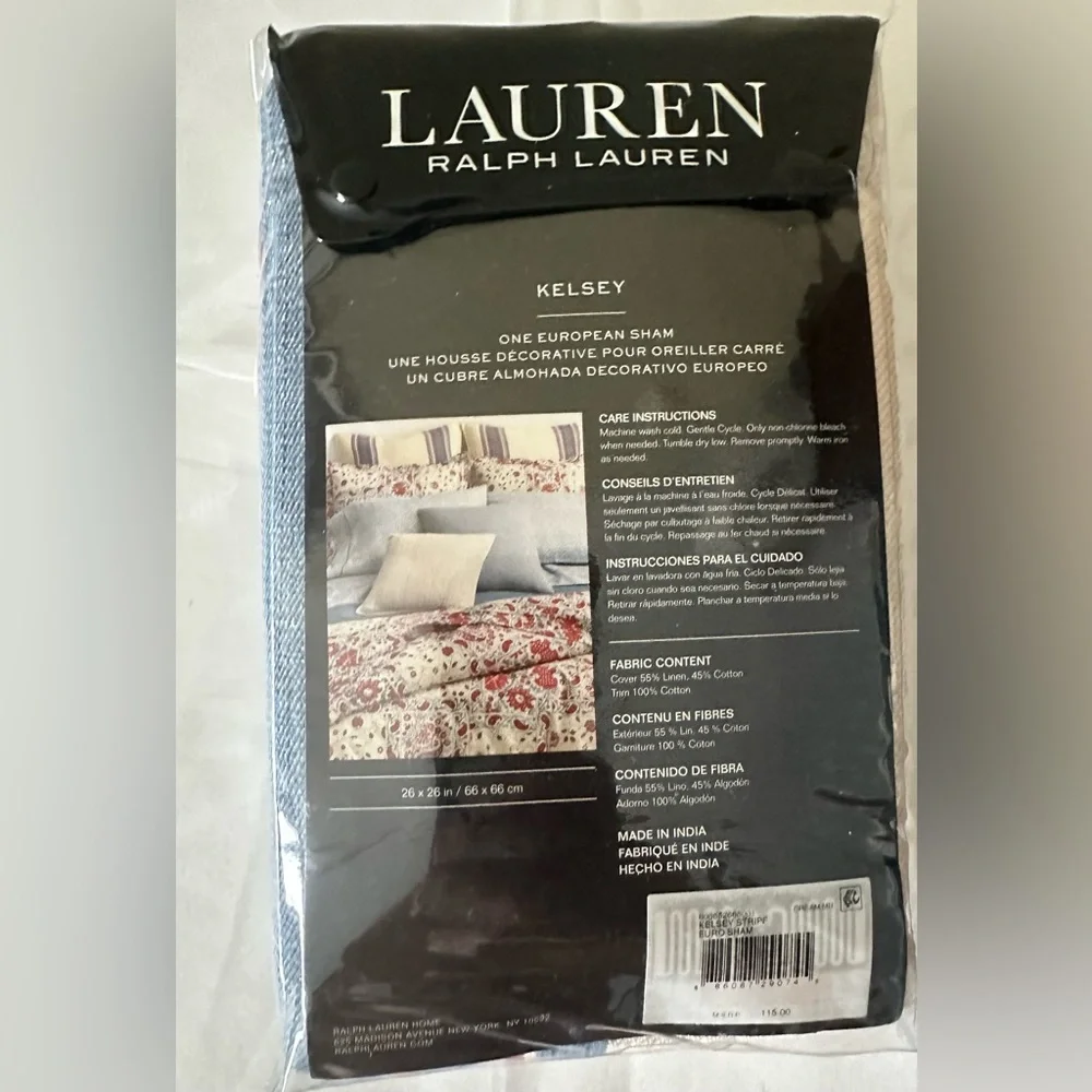 NWT Lauren Ralph Lauren Kelsey European Sham